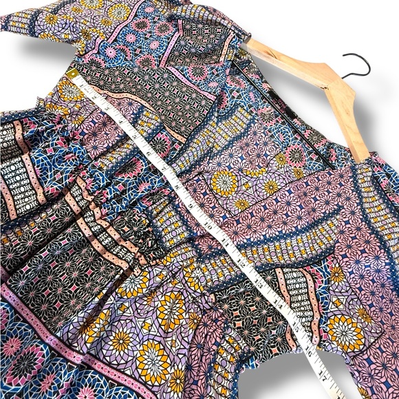 Trina Turk Bohemian Patchwork Geometric Print Lightweight Maxi‎ Midi Dress Sz S - Picture 5 of 9